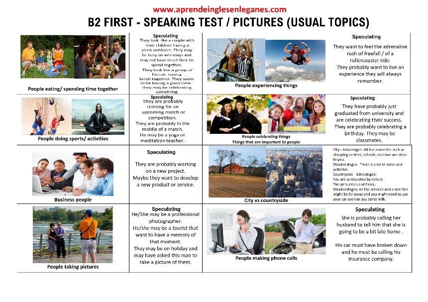 B2 First Speaking Test 