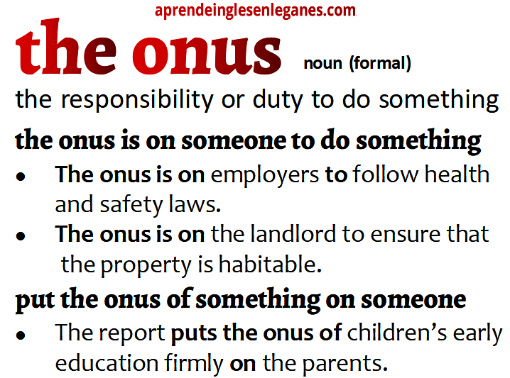 the onus (noun)