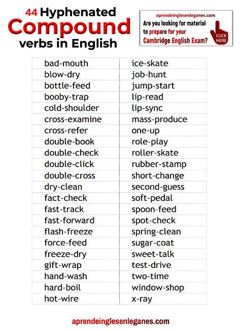 hyphenated compound verbs in English