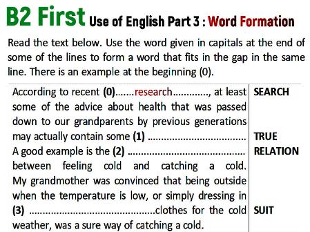 FCE word formation