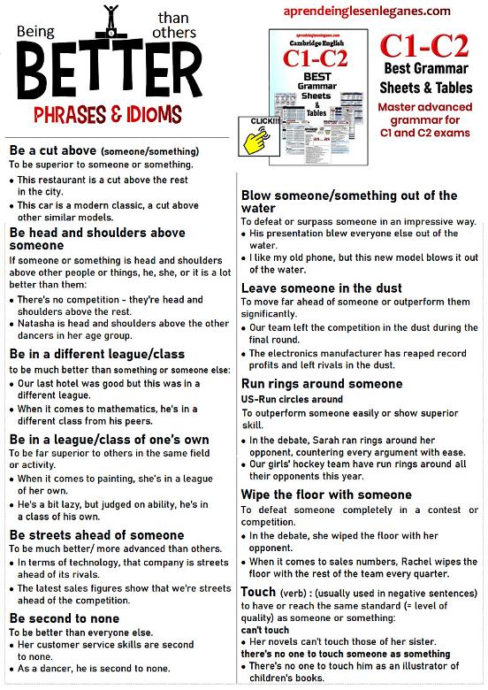 Being better - idioms and phrases