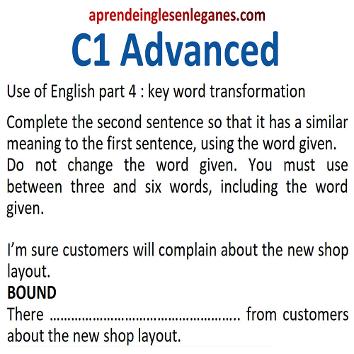 C1 Advanced - Key Word Transformation Exercise