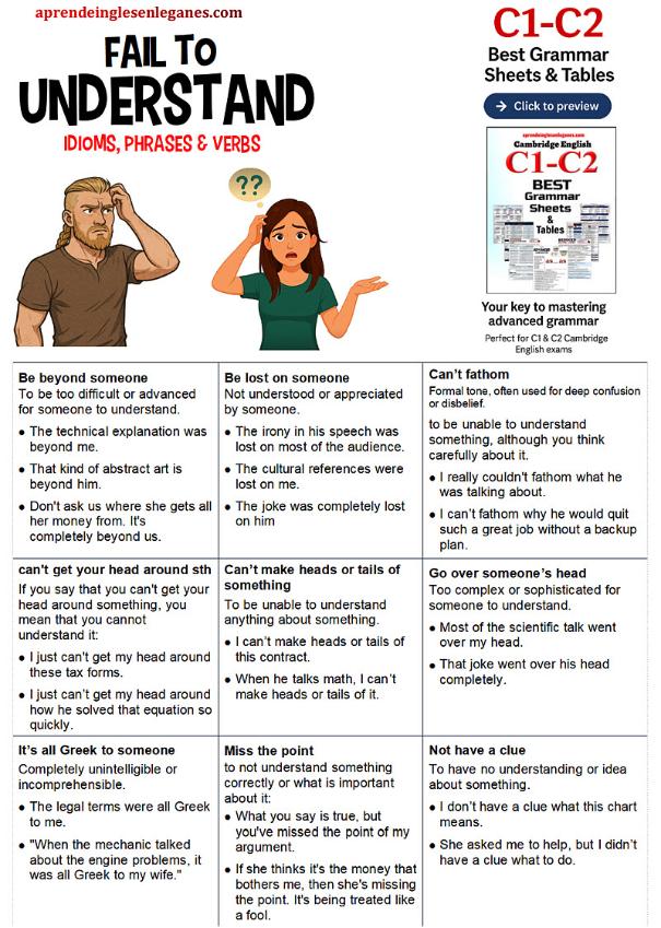 Fail to understand - idioms