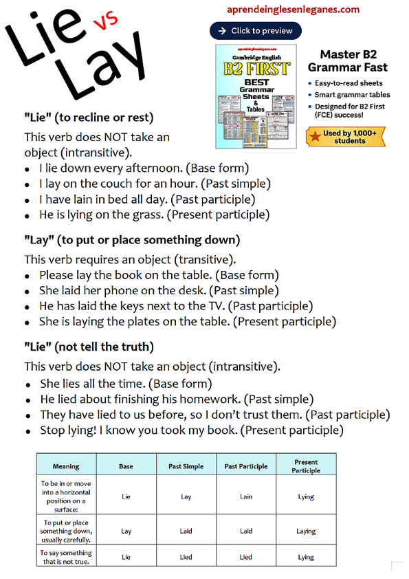 Lie vs Lay