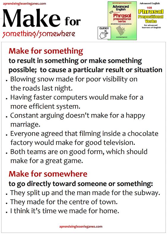Make for something or somewhere