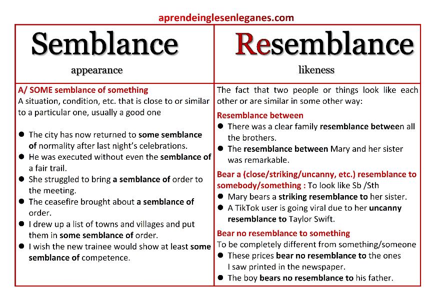 SEMBLANCE VS RESEMBLANCE