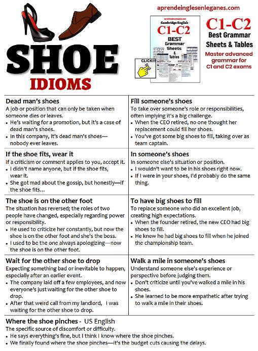 Idioms with Shoe