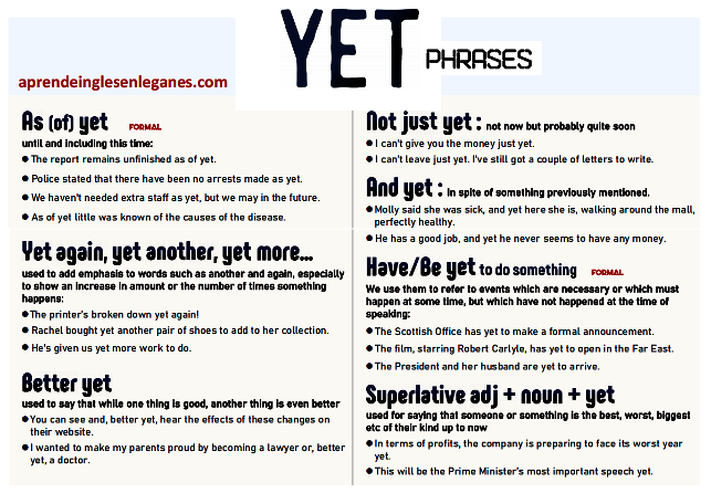 Phrases with YET