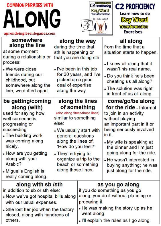 common phrases with along