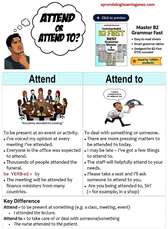 ATTEND VS ATTEND TO
