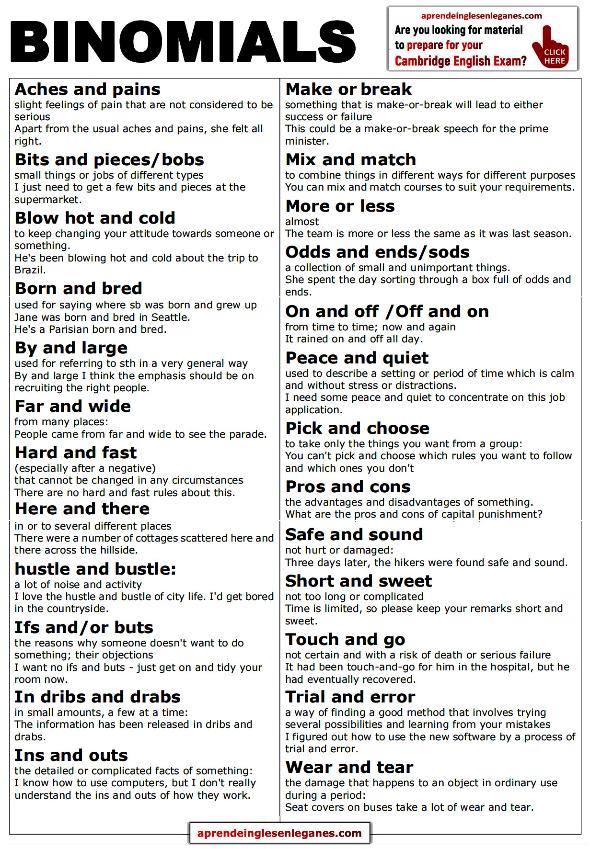 25 common binomials