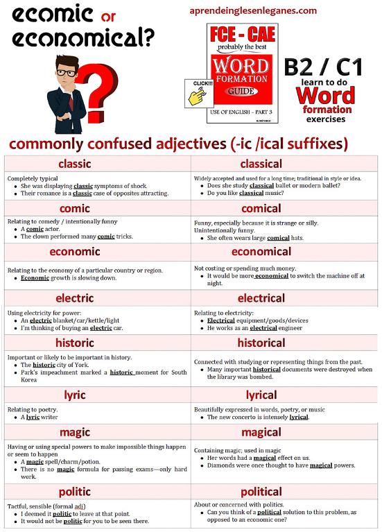 commonly confused adjectives (ic-ical)