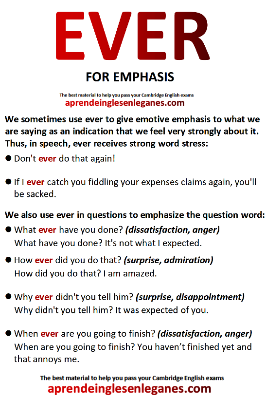 EVER FOR EMPHASIS