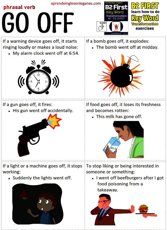 phrasal verb go off