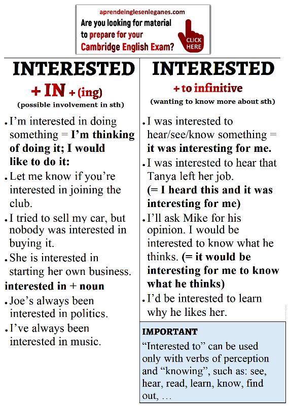 Interested in vs interested to