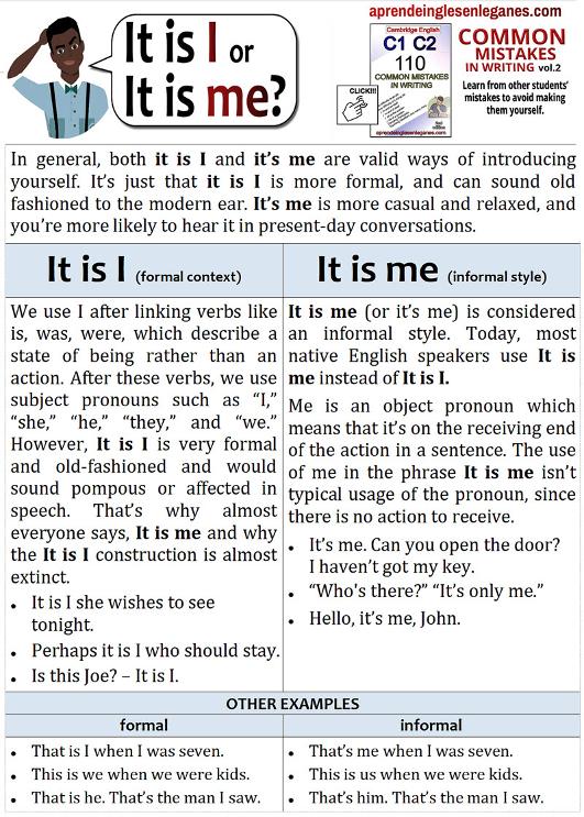 It is I vs It is me