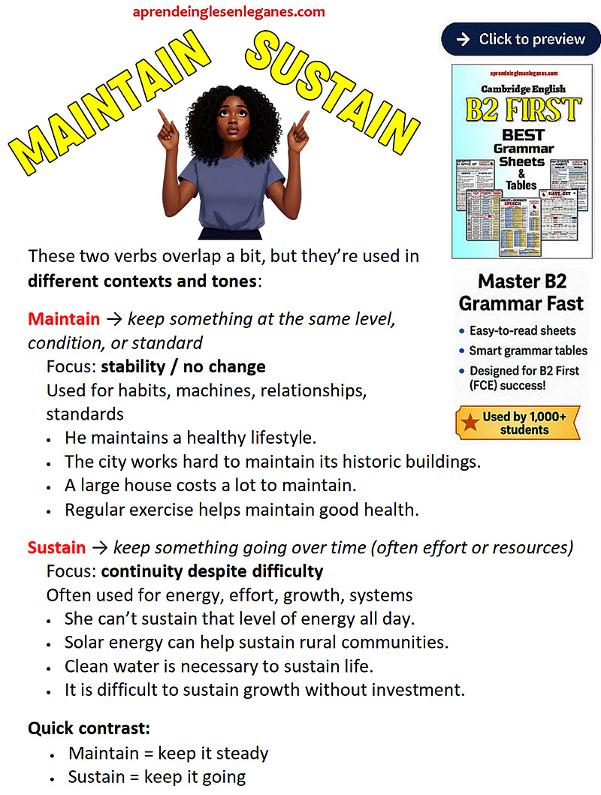 maintain vs sustain