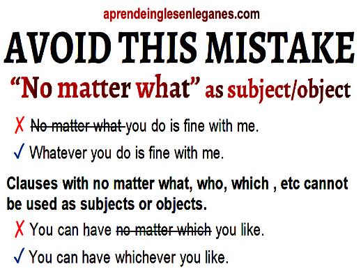 No Matter What as subject or object