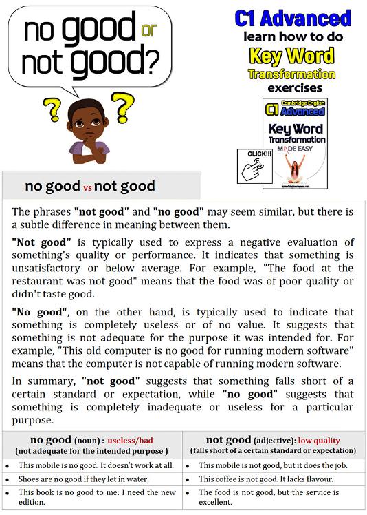 not good vs no good