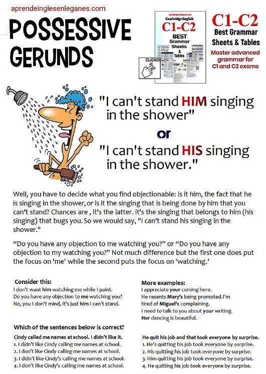 POSSESSIVE GERUNDS 