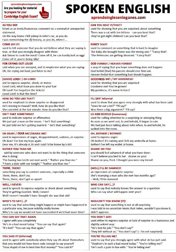 Spoken English (phrases)