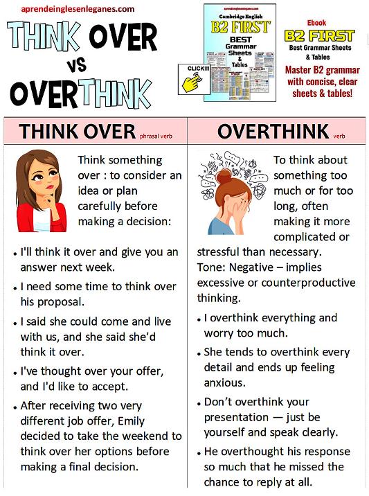 Think over vs overthink