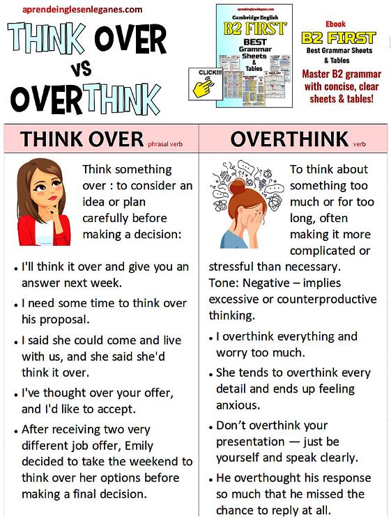 Think over vs overthink