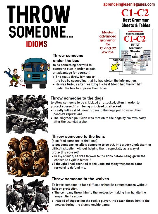 Throw someone to... idioms