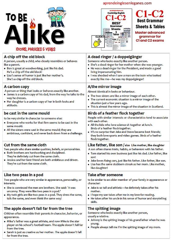 To be alike - idioms