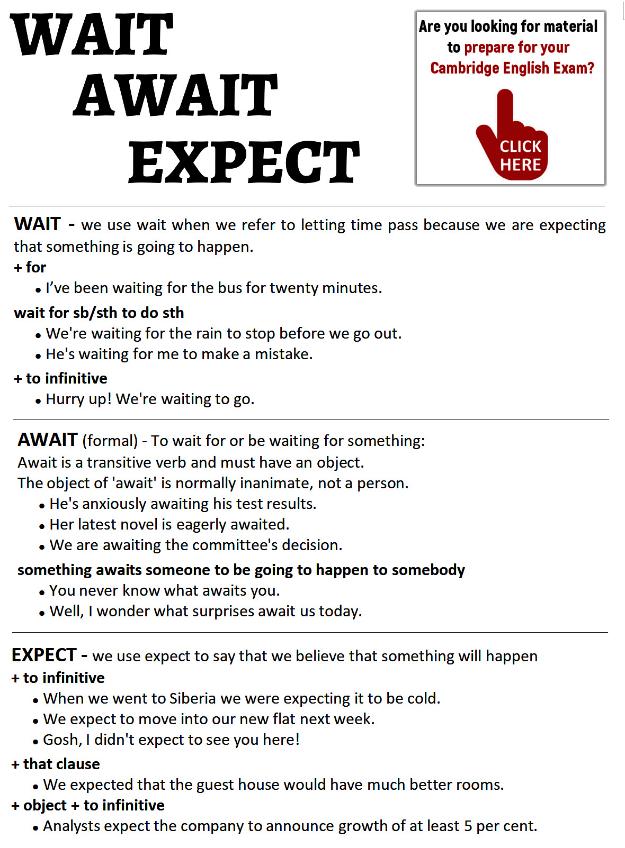 wait, await , expect