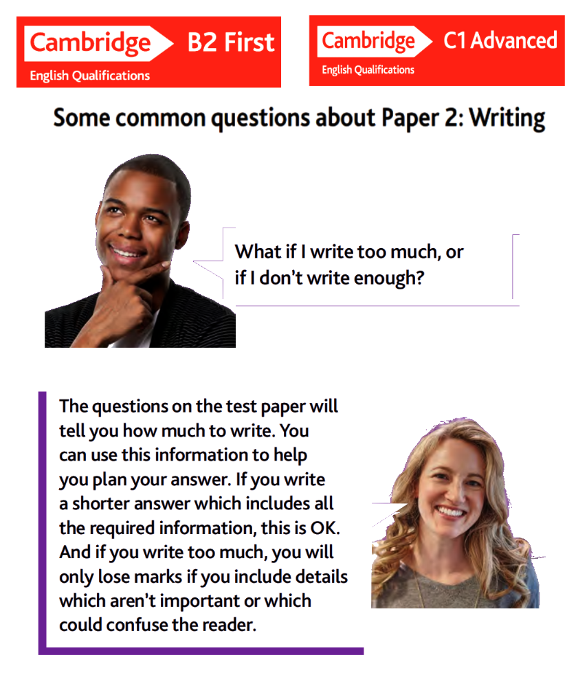 B2 First - C1 Advanced - What if I write too much or if I don't write enough?