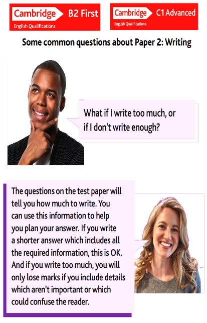 FCE CAE Writing test / common questions